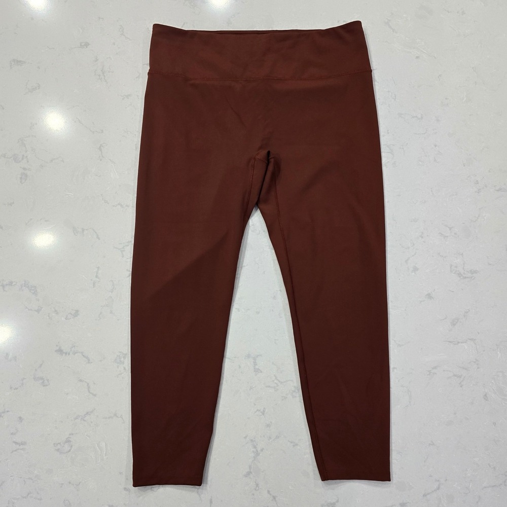 Calia Womens High Waisted Athletic Leggings Rust Brown XL Yoga Pants RN 104141